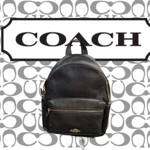 Coach Pebbled Leather Backpack Black Gold Hardware – Luxe & Chic​